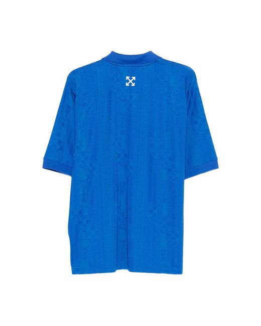 Off-White c/o Virgil Abloh Blue Straight Hem Short-Sleeved T-Shirt for men