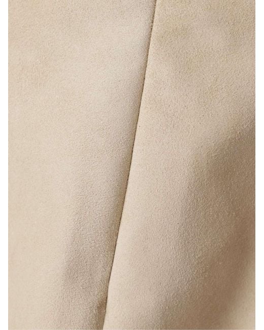 Ralph Lauren Natural Carreen Suede Mini Skirt