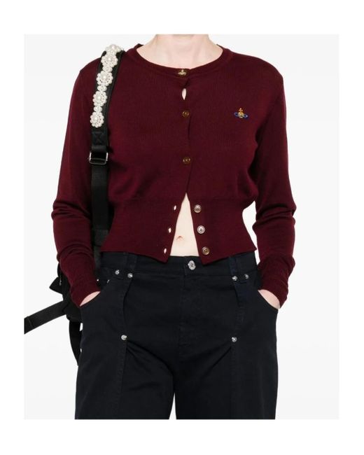 Vivienne Westwood Orb Embroidered Cropped Cardigan