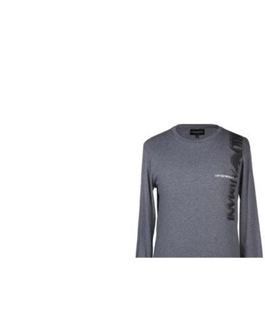 Emporio Armani Blue Logo Long-Sleeved T-Shirt for men