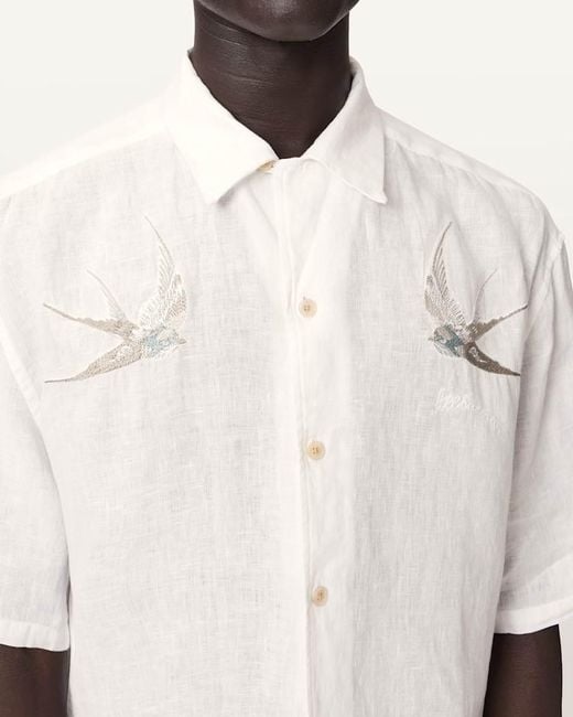 AllSaints White Short-Sleeved Shirt for men