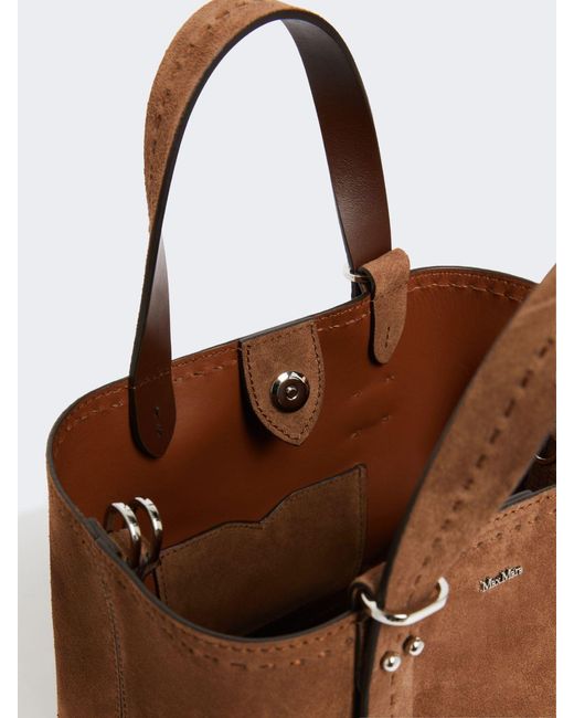 Max Mara Brown Extra-Small Split Leather Archetipo Bag
