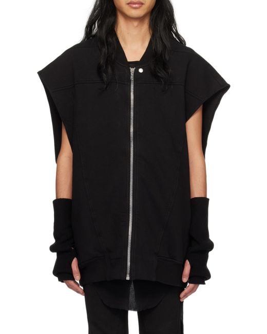 Rick Owens Black Zip-Up Gilet for men