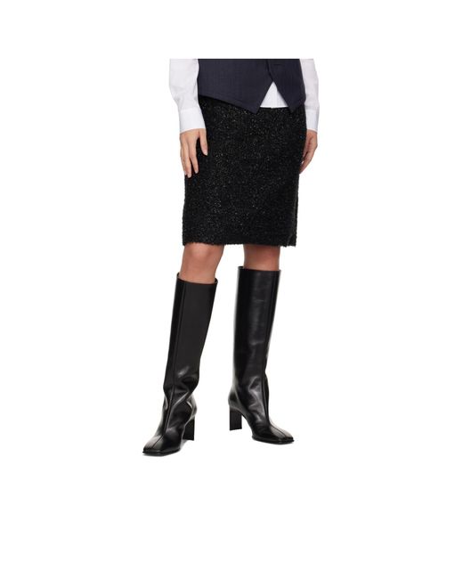 Ferragamo Black Square Toe Boots
