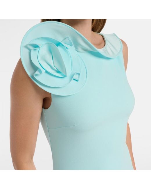 Roland Mouret Blue Floral-Applique Gown