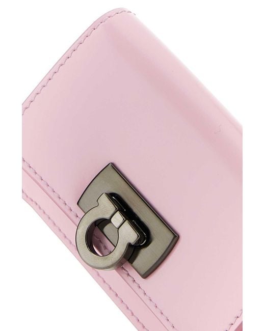 Ferragamo Pink Ferragamo Gancini Clasp Credit Card Holder