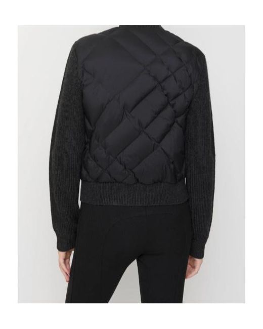 Burberry Black Check-Stitch Nylon And Wool Jacket