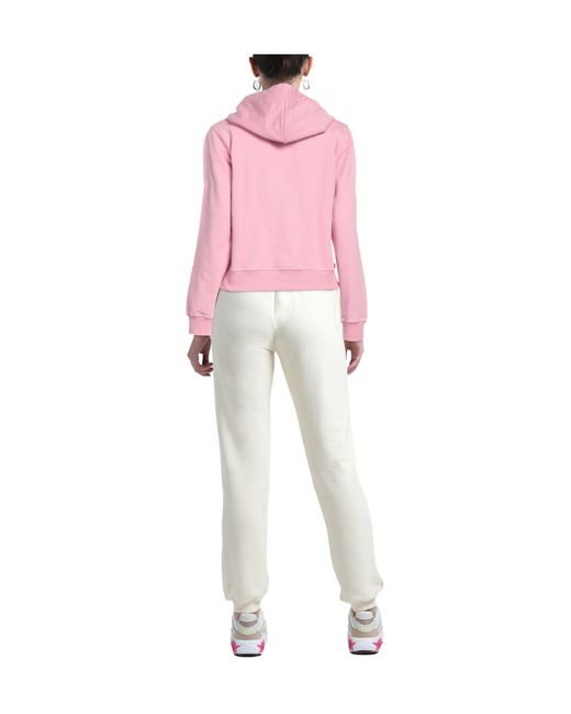 DIESEL Pink Solid Color Hooded Sweatshirt