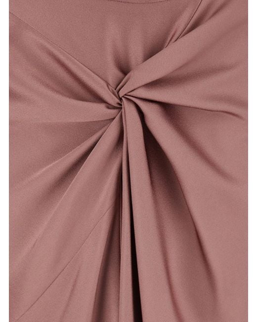 Dries Van Noten Pink 'Smila' Skirt With Knot Detail On The Front And Side Concealed Zip Closure