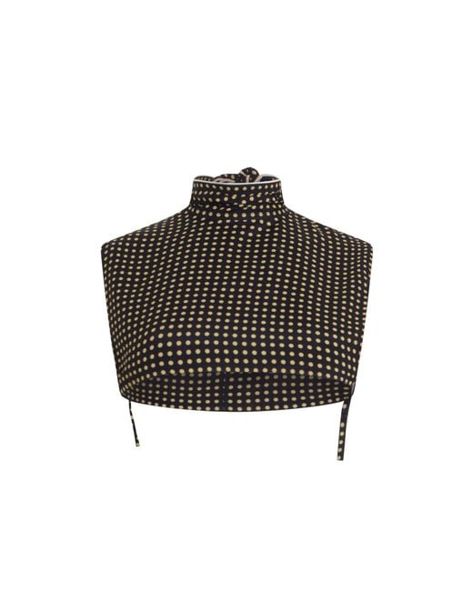 Philosophy Di Lorenzo Serafini Brown Polka-Dot Cropped Top
