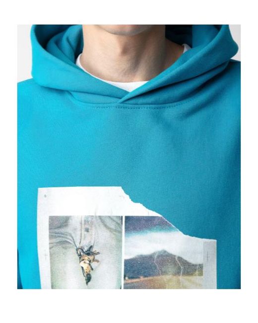 Zadig & Voltaire Blue Sanchi Photograph-Print Cotton Hoodie for men