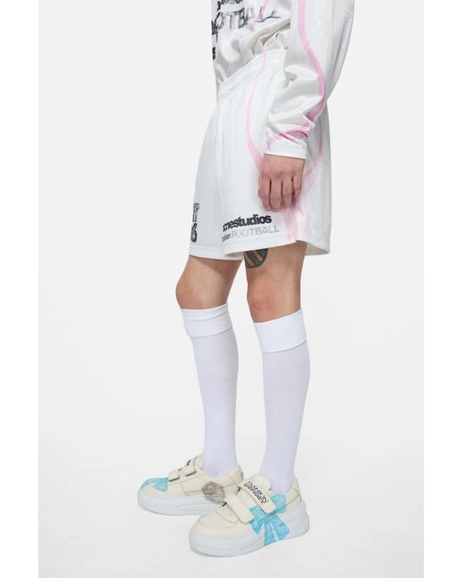 Acne White Casual Graphic Shorts for men