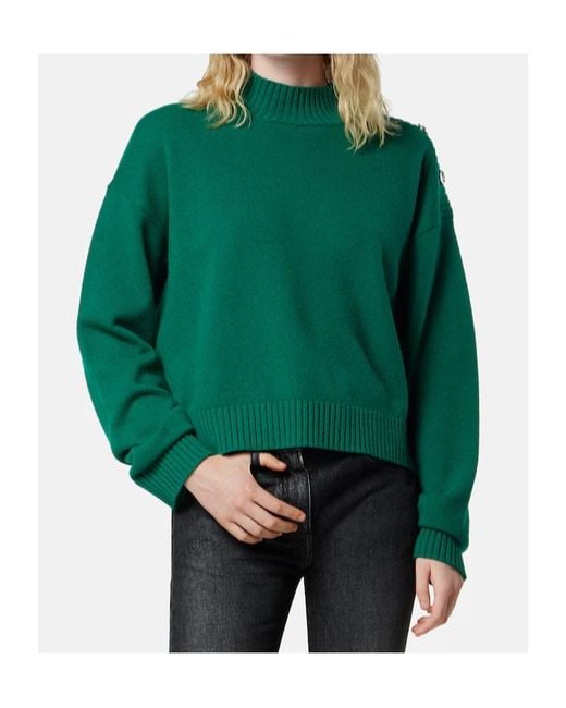 Versace Green Stand-Up Neck Knitted Jumper