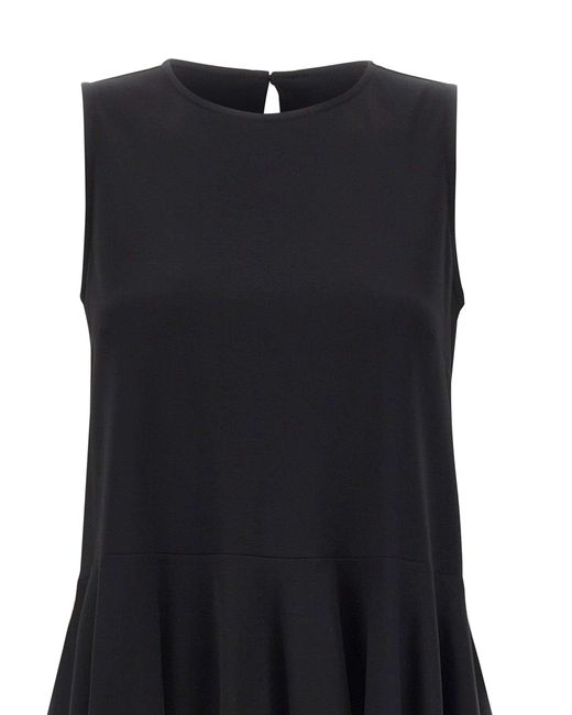 Kaos Black Asymmetric Ruffled Sleeveless Top