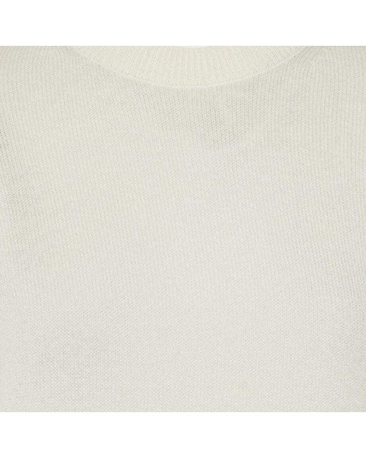 Theory White Crew-Neck Cashmere T-Shirt
