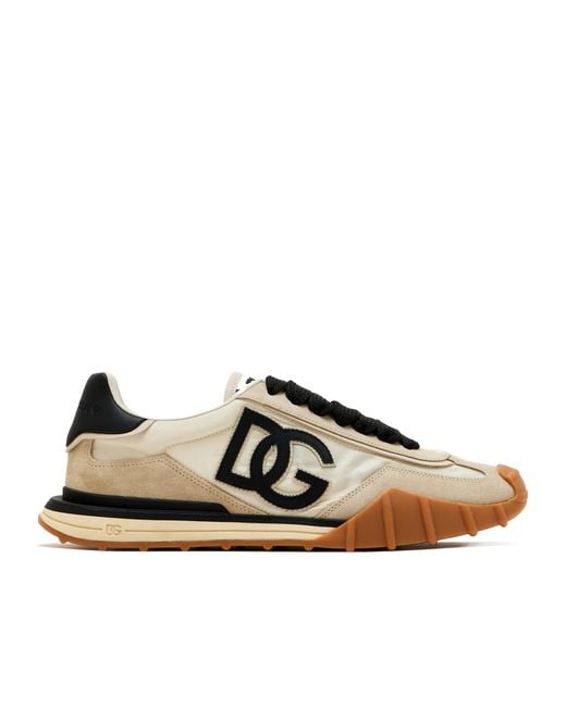 Dolce & Gabbana Natural Dg Logo Patch Sneakers for men