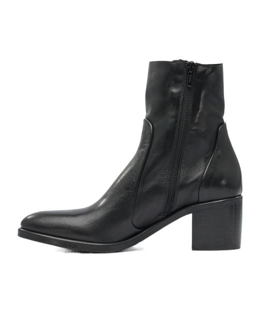 Strategia Black Chunky High-Heeled Ankle Boots