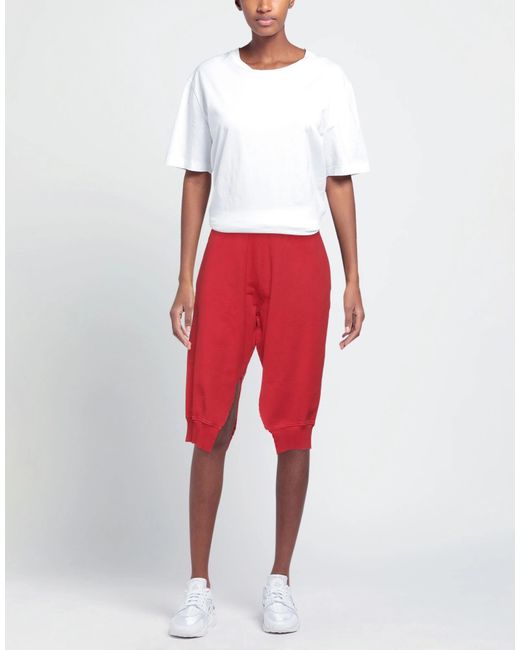 MM6 by Maison Margiela Red Solid Color Fleece Pants
