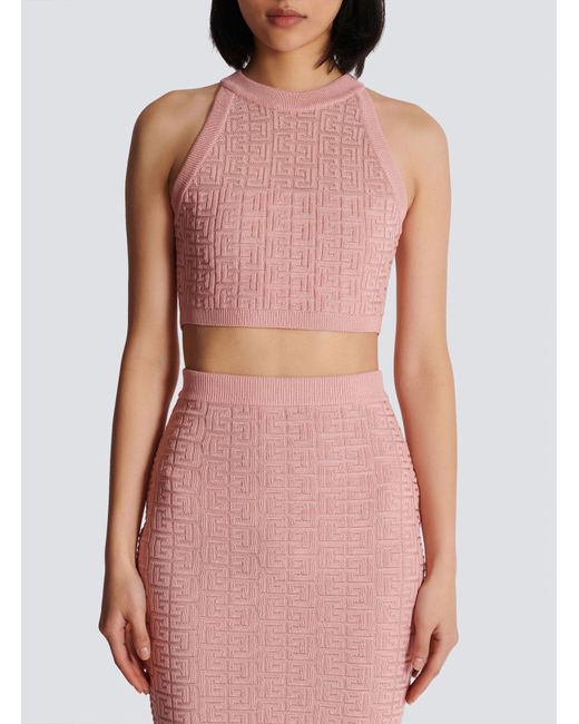 Balmain Pink Alphabet Knitted Top