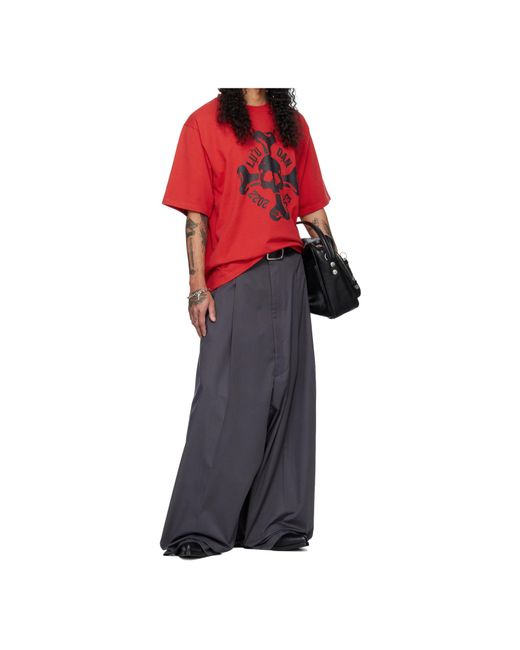 Lu'u Dan Red Concert Crew Neck T-Shirt for men