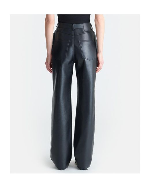 Nanushka Black Straight Leg Logo Patch Trousers