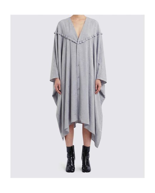 MM6 by Maison Margiela Gray V-Neck Midi Dress