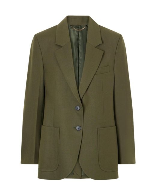 Victoria Beckham Green Katherine Single-Breasted Blazer