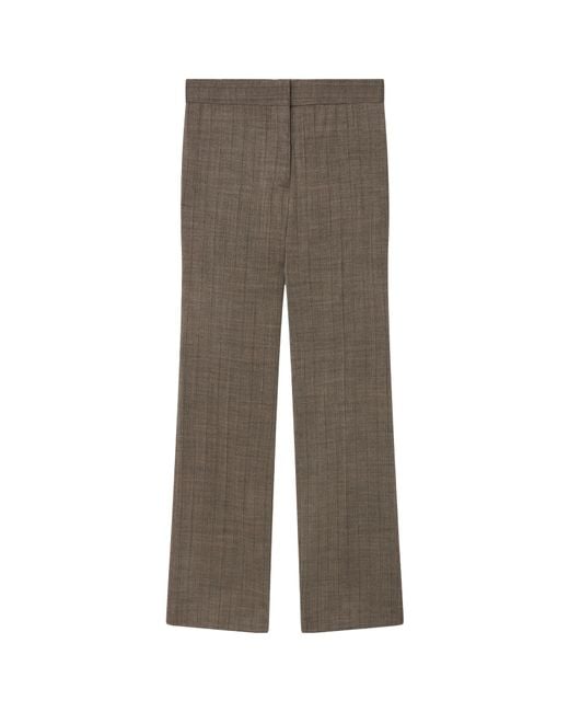 Stella McCartney Brown Pinstriped Mélange Straight-Leg Trousers