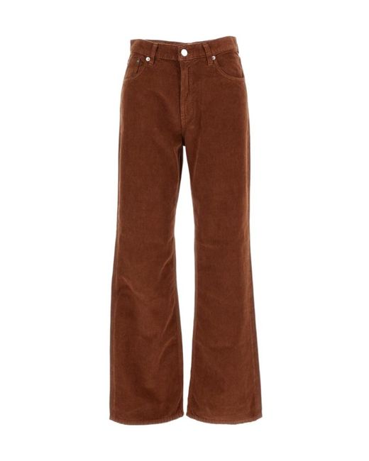 Haikure Brown Korea Velvet Pier Condury Trousers