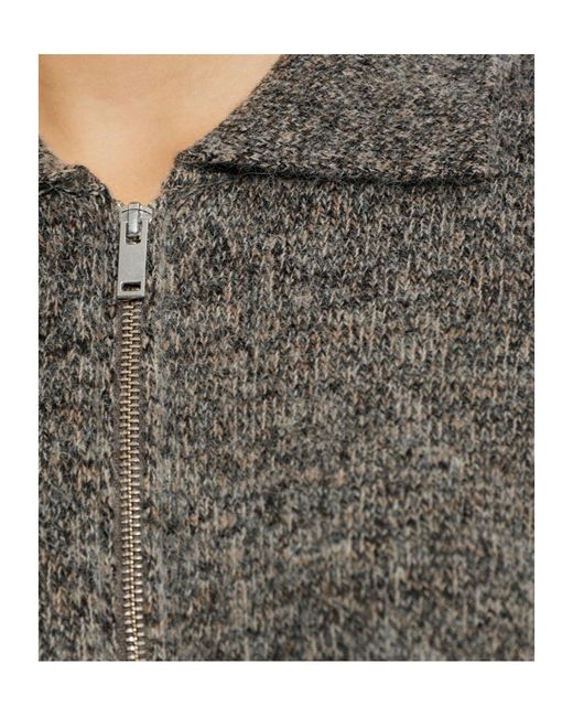Samsøe & Samsøe Gray Zip-Up Collared Top