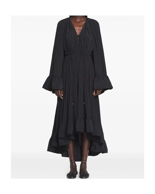 Lanvin Blue Ruffled Midi Dress