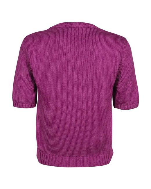 Moschino Pink Peace Sign Motif Knitted Top