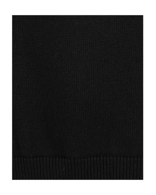 Stone Island Black Compass Patch Crewneck Jumper for men