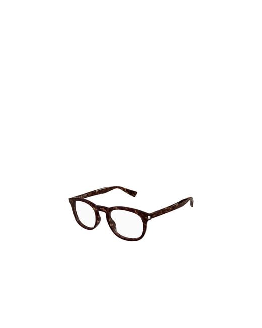 Saint Laurent White Eyewear Oval Frame Glasses for men