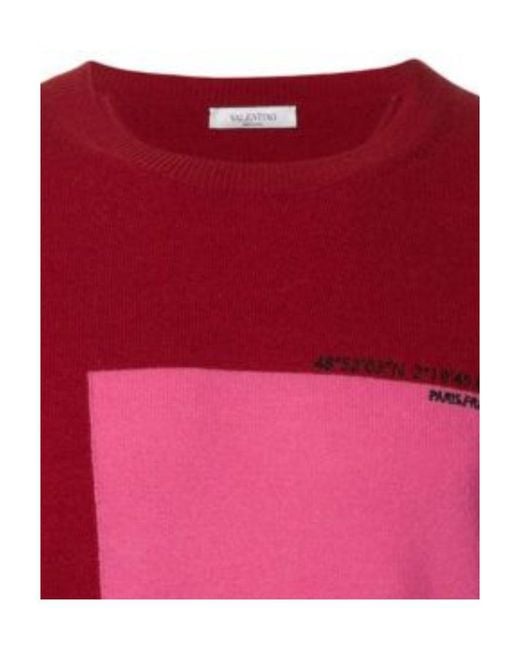 Valentino Red Logo Knitted Pullover
