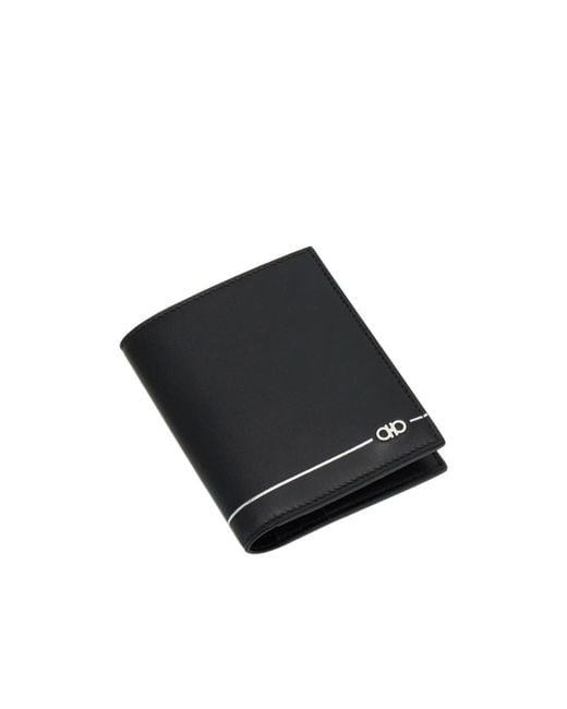 Ferragamo Black Gancini Credit Card Holder for men