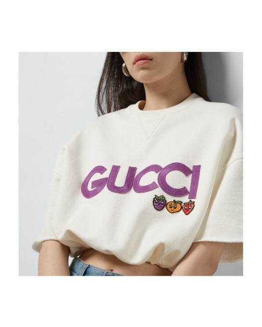 Gucci Pink Patch Jersey Sweatshirt