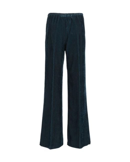 Forte_forte Blue Ribbed Velvet Pull-On Pants
