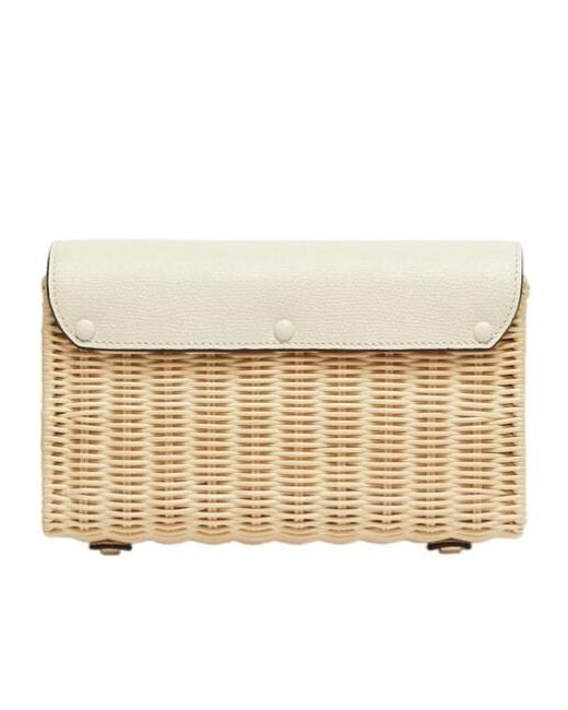 Valextra Natural Iside Wicker Clutch
