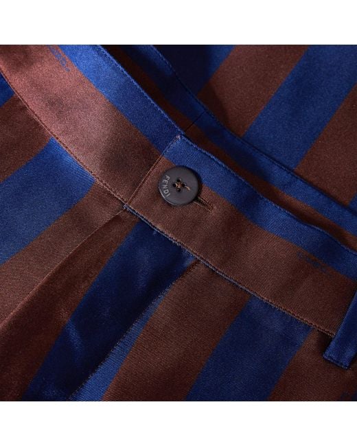 Fendi Blue Silk Short for men