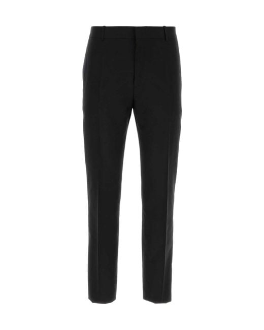 McQueen Black Straight-Leg Tailored Cigarette Trousers for men