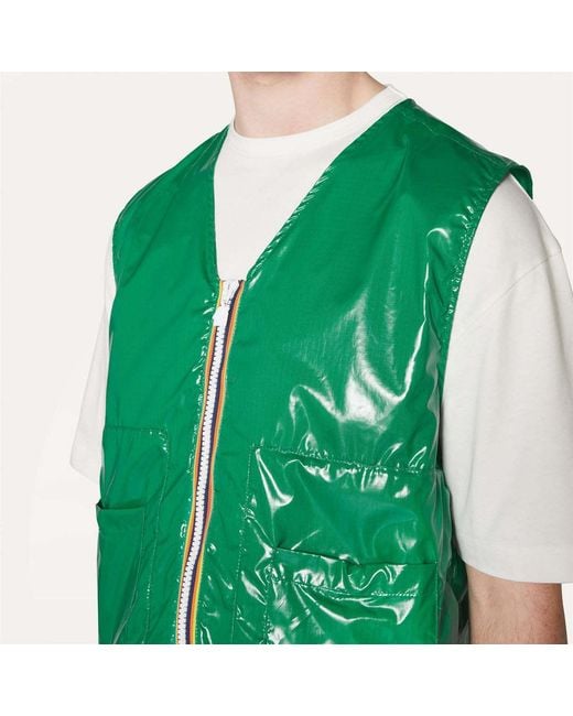 K-Way Green Barnel Zipped Vest for men