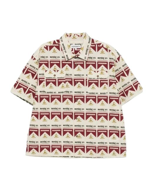 Carne Bollente White Printed Short-Sleeve Shirt for men