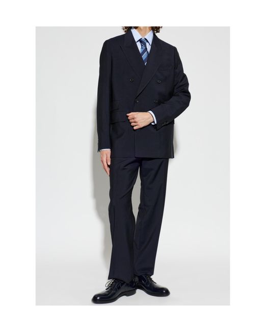 Paul Smith Blue Double-Breasted Suit for men