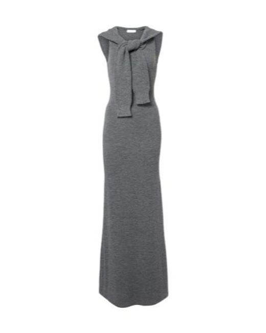 AYA MUSE Gray Vao Knitted Maxi Dress