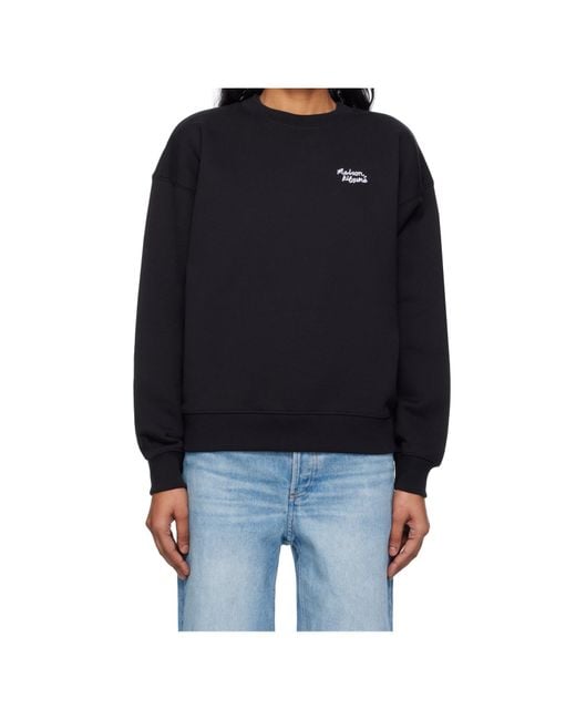 Maison Kitsuné Blue Maison Kitsuné Logo Embroidered Sweatshirt