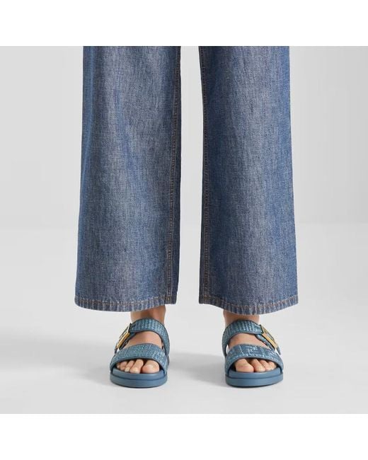 Fendi Blue Feel Chicc Buckled Slides