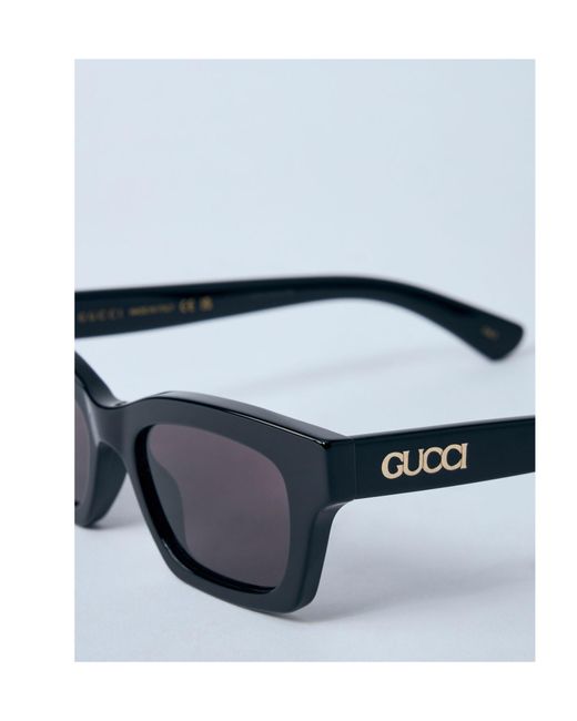 Gucci White Eyewear Rectangle Frame Sunglasses