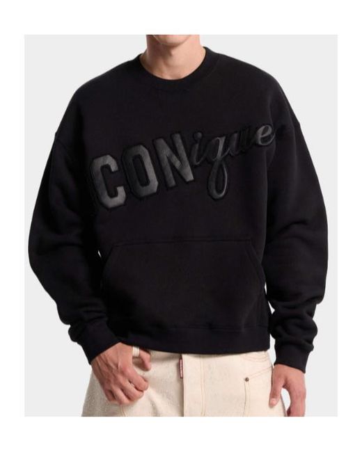 DSquared² Black Embroidered Logo Sweatshirt for men