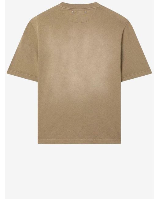 Golden Goose Deluxe Brand Natural Logo Embroidered Crewneck T-Shirt for men